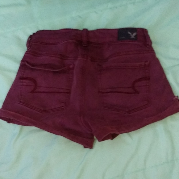 Burgundy American eagle super stretch shorts - Picture 2 of 2